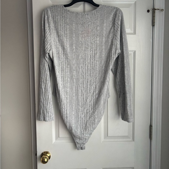 Cider Gray Ribbed Bodysuit - Picture 2 of 2